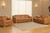 Three Piece Chestnut Leather Five Person Seating Set