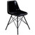 Homeroots Living Room Black Contrast Stitch Leather Dining Chair