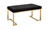 Homeroots Modern Rectangular Black Padded Bench, Champagne Finish