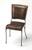 Homeroots Living Room Unique Patchwork Brown Leather Dining Chair