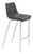 Homeroots Living Room Set of Two Black Faux Leather Modern Stitch Bucket Bar Chairs