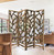 Homeroots Home Decor 4 Panel Room Divider with Tropical Leaf, Natural Wood Finish, 7ft Height