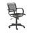 Homeroots Office 37" All Black Flat Bungee Cord Mid Back Office Chair