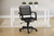 Homeroots Office 37" All Black Flat Bungee Cord Mid Back Office Chair