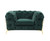 Homeroots Living Room 50" Tufted Velvet Solid Color Lounge Chair, Green and Gold
