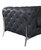 Homeroots Living Room 69" All Over Tufted Italian Leather and Chrome Love Seat, Dark Gray, Chrome