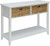 Homeroots Furniture Console Table, White, Solid Wood Leg, 44 x 16 x 28 Inches