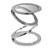 Homeroots Home Decor Silver Rings Metal Frame and Glass Top Accent Table, Silver