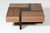 Modern Walnut and Black Square Coffee Table with Storage - 606114576549