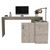 Homeroots Office Contemporary and Professional Light Grey Home Office Desk, Light Grey