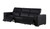 Two Piece Black Genuine Leather Five Person Seating Set