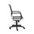 Homeroots Office 43" Chrome and Black Round Bungee High Back Office Chair
