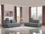 Homeroots Living Room Contempo Gray Fabric Modular Two Piece Sectional Sofa, Gray, Modular