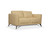 Homeroots 59" Cream Leather And Black Standard Love Seat