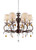 Homeroots Lighting Burnished Bronze Hanging Ceiling Lamp with Clear and Amber Crystals, Burnished Bronze Finish, 27 Inch Height