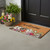 17" X 29" Brown Black And White Floral Welcome Outdoor Coir Door Mat