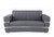 Homeroots Living Room 75" Dark Gray Italian Leather with Chrome Accents Love Seat