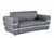 Homeroots Living Room 75" Dark Gray Italian Leather with Chrome Accents Love Seat