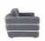 Homeroots Living Room 75" Dark Gray Italian Leather with Chrome Accents Love Seat