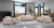 Homeroots Furniture 114" Modern Beige Leather Sofa Set, Beige, Modern