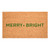 24" X 36" Brown And Green Christmas Merry and Bright Outdoor Coir Door Mat