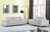 Homeroots Living Room Set of Modern Light Gray Leather Sofa and Loveseat, Light Gray, Set