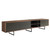 Homeroots Living Room 95" Media TV Stand, Walnut and Dark Gray Finish