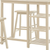 Three Piece Cream Solid Wood Counter Height Bar Table Set
