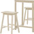 Three Piece Cream Solid Wood Counter Height Bar Table Set
