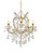 Homeroots Lighting Five Light Glam Gold Faux Crystal Chandelier, Gold Finish