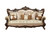 Homeroots Furniture Fabric Walnut Upholstery Wood Leg/Trim Sofa with 7 Pillows, Walnut Finish, 42 x 90 x 51 Inches