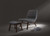 Homeroots 22" Grey and Walnut Solid Color Lounge Chair with Ottoman