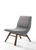 Homeroots 22" Grey and Walnut Solid Color Lounge Chair with Ottoman