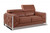 Homeroots Living Room 75" Camel Brown Italian Leather and Chrome Love Seat