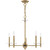 Antiqued Brass And Clear Five Light Metal Dimmable Chandelier With Shades
