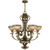 Bronze Six Light Metal Dimmable Chandelier With Shades