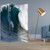 Homeroots Home Decor 1 x 48 x 72 Wood Canvas Wave Screen, Multi Color