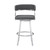 Homeroots Living Room 38" in Gray Faux Leather and Iron Swivel Counter Height Bar Chair