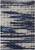 5' X 8' Ivory and Blue Abstract Power Loom Distressed Non Skid Area Rug