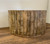 Homeroots Living Room Updated Rustic Round Stump Coffee Table, Rustic Finish, Mango Wood
