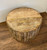 Homeroots Living Room Updated Rustic Round Stump Coffee Table, Rustic Finish, Mango Wood