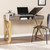 Modern Gray and Gold Writing Desk with Storage - 808230103665
