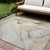 10' X 14' Beige and Gray Abstract Washable Non Skid Indoor Outdoor Area Rug