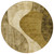 8' Brown Beige And Ivory Round Abstract Washable Indoor Outdoor Area Rug