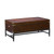 Homeroots Living Room 42" Brown Manufactured Wood and Metal Rectangular Coffee Table, Brown Finish