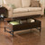 Homeroots Living Room 42" Brown Manufactured Wood and Metal Rectangular Coffee Table, Brown Finish