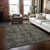 10' X 14' Taupe and Dark Taupe Oriental Washable Non Skid Indoor Outdoor Area Rug