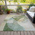 10' X 14' Artichoke Green And Taupe Abstract Washable Indoor Outdoor Area Rug