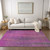 10' X 14' Lilac Striped Washable Non Skid Indoor Outdoor Area Rug