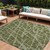 10' X 14' Green Abstract Washable Non Skid Indoor Outdoor Area Rug